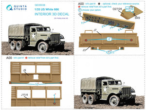 Quinta Studio QD35038 US White 666 3D-Printed &amp;amp; coloured Interior on decal paper (Hobby Boss) 1/35 – immagine 6
