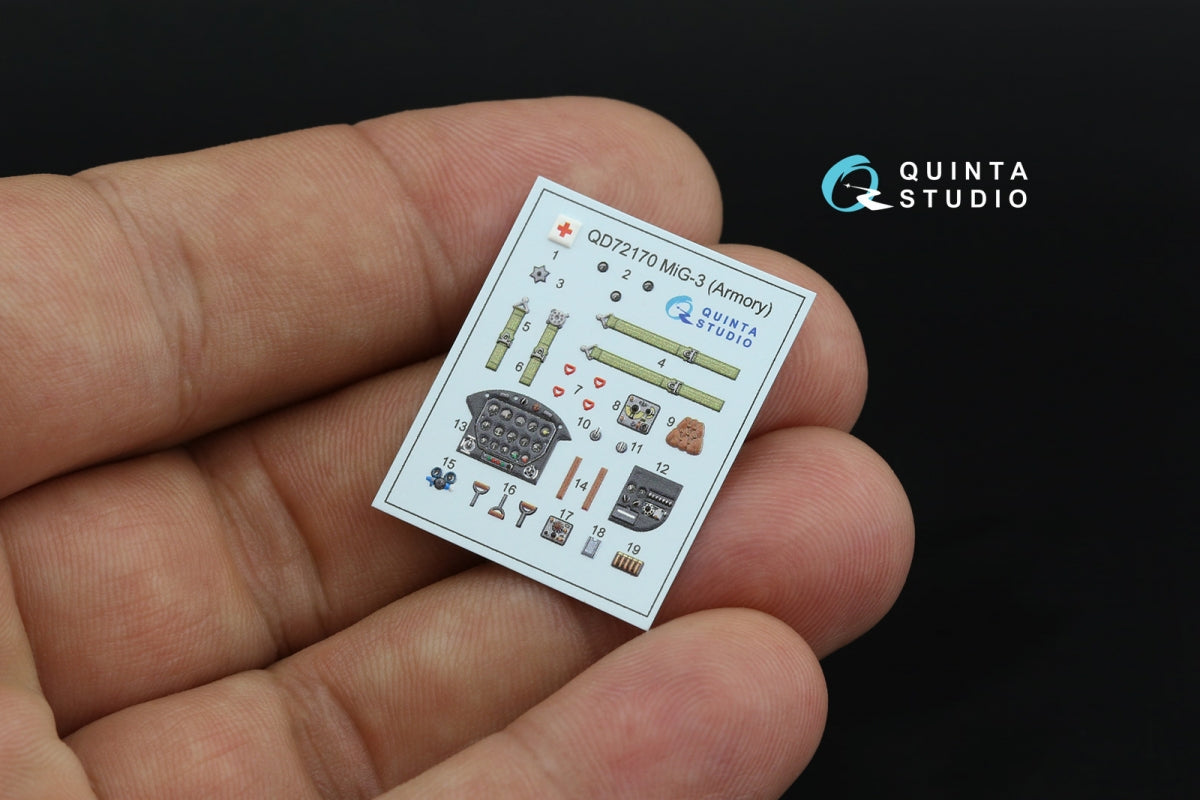 Quinta Studio QD72170 MiG-3 3D-Printed coloured Interior on decal paper (Armory) 1/72 – imagen 6