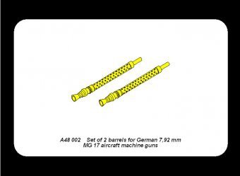 Aber A48 002 Jeu de 2 canons pour mitrailleuses d&amp;#39;avion allemandes MG 17 de 7,92 mm (1/48) – image 3