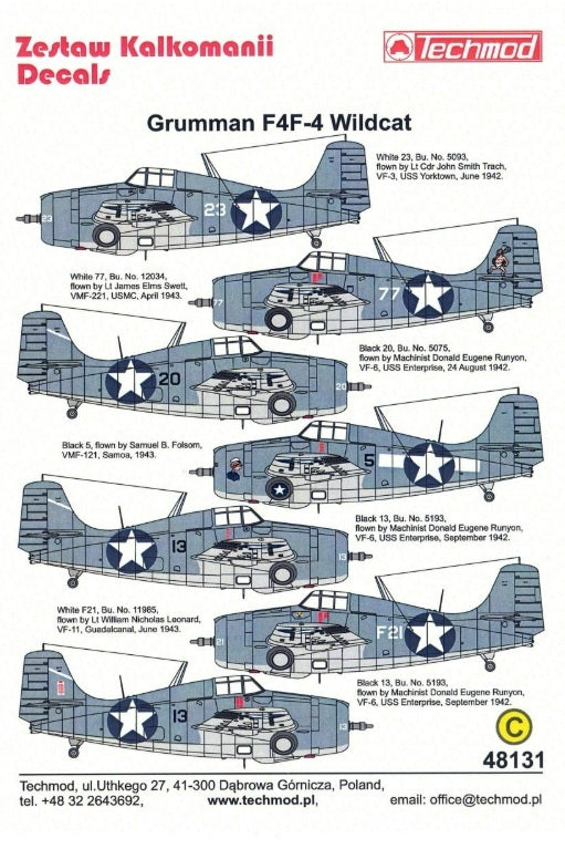 Techmod 48131 Grumman F4F-4 Wildcat 1/48 – Bild 4