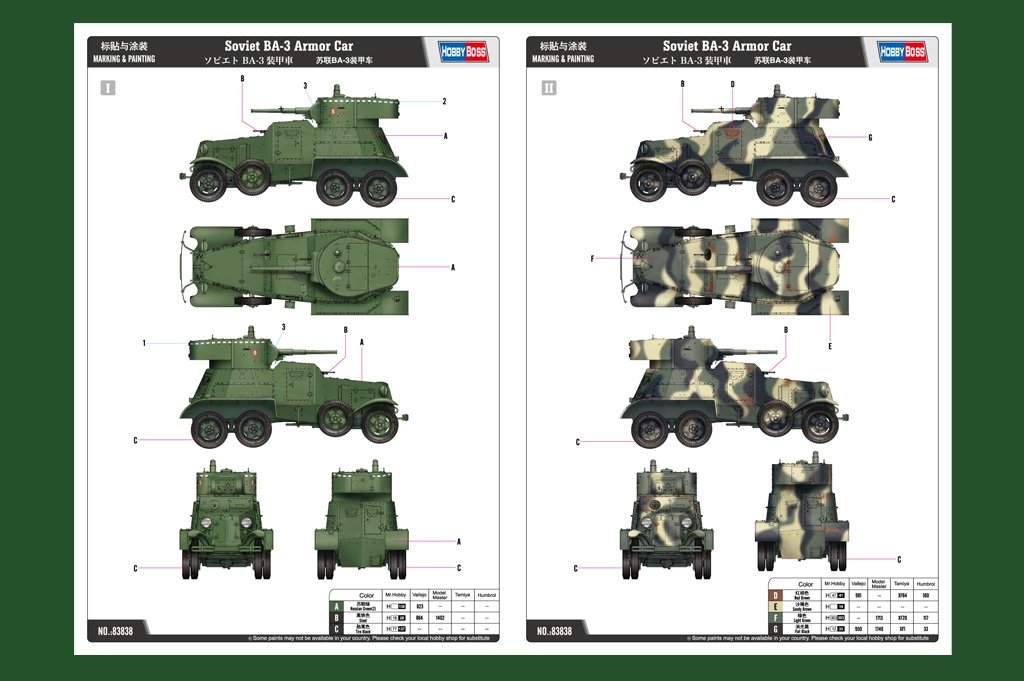 Hobby Boss 83838 Soviet BA-3 Armor Car 1/35 – zdjęcie 3