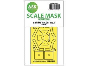 Art Scale Kit M32119 Spitfire Mk.VIII One-Sided Express Fit Mask for Tamiya 1/32