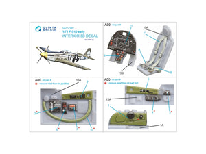 Quinta Studio QD72139 P-51D early 3D-Printed colored Interior on decal paper (Airfix) 1/72 – image 2