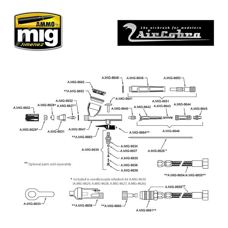 Ammo of Mig 8625 AIRCOBRA AIRBRUSH Areograf dysza 0,3mm – immagine 4