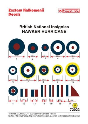 Techmod 72023 - British National Insignias - Hawker Hurricane 1/72 – imagen 2