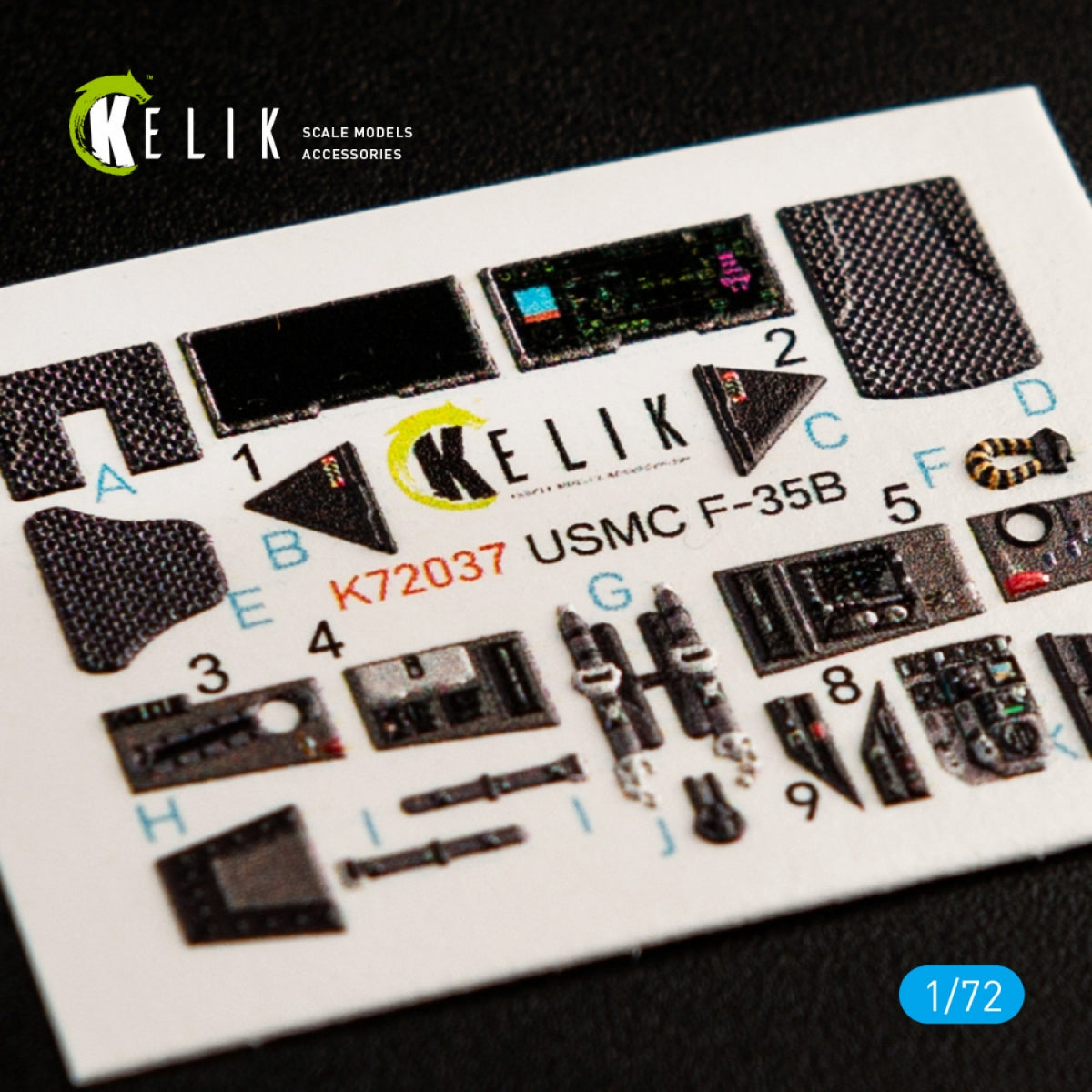 KELIK K72037 F-35B INTERIOR 3D DECALS FOR ACADEMY KIT 1/72 – imagen 2