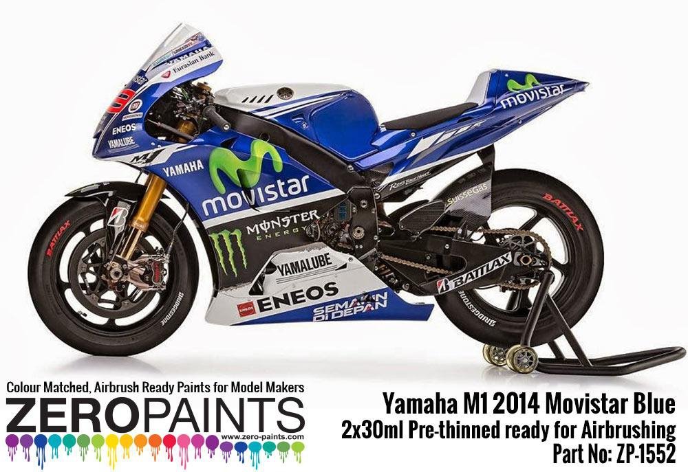 Zero Paints ZP-1552 Yamaha M1 2014 Movistar Blue Paint Set 2x30ml – imagen 3