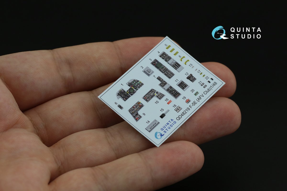 Quinta Studio QD48219 F-5E 3D-Printed &amp;amp; coloured Interior on decal paper (AFV club) 1/48 – imagen 4