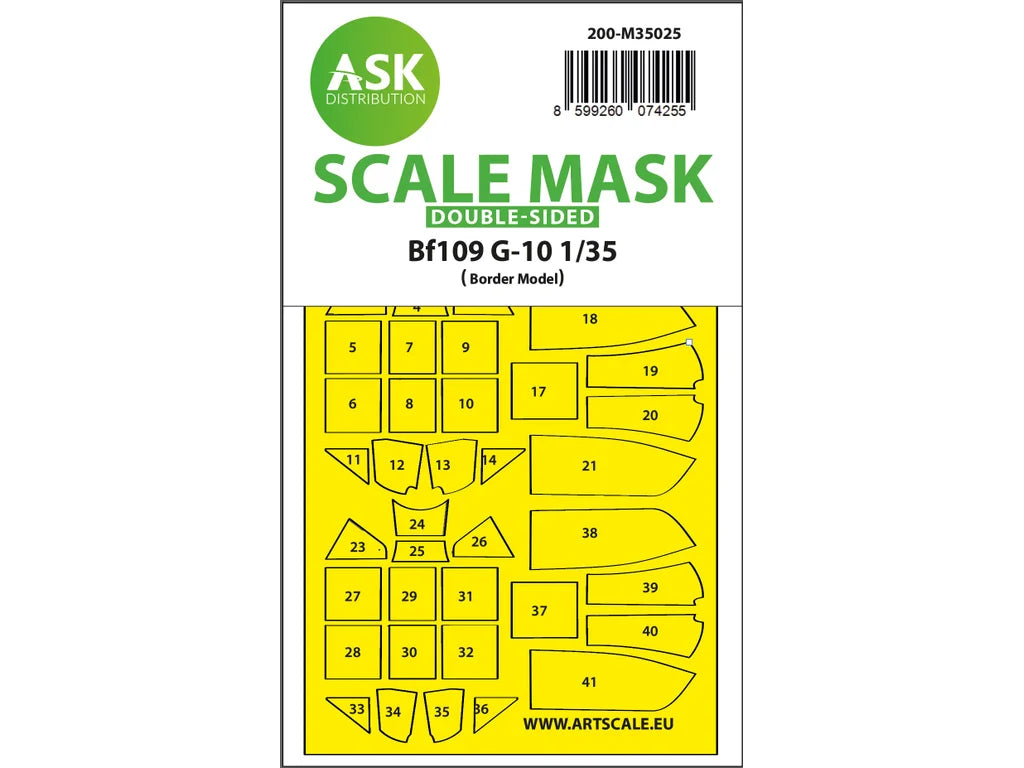 Art Scale Kit M35025 Messerschmitt Bf 109 G-10 Double-Sided Painting Mask for Border Model 1/35