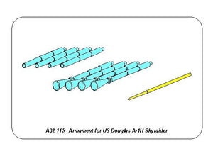 Ensemble d&amp;#39;armement Aber A32115 pour le Douglas A-1H Skyraider américain au 1/32 – image 2