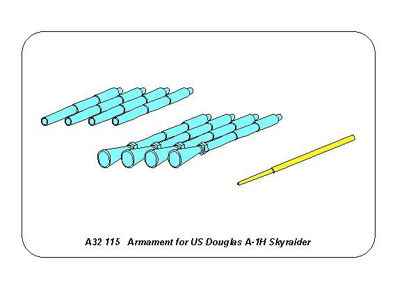 Ensemble d&amp;#39;armement Aber A32115 pour le Douglas A-1H Skyraider américain au 1/32 – image 2