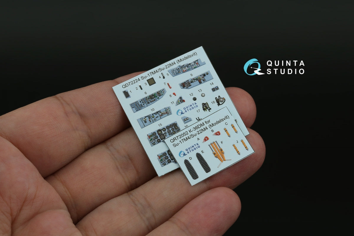 Quinta Studio QD72224 Su-17M4/Su-22M4 3D-Printed &amp;amp; coloured Interior on decal paper (Modelsvit) 1/72 – Bild 7