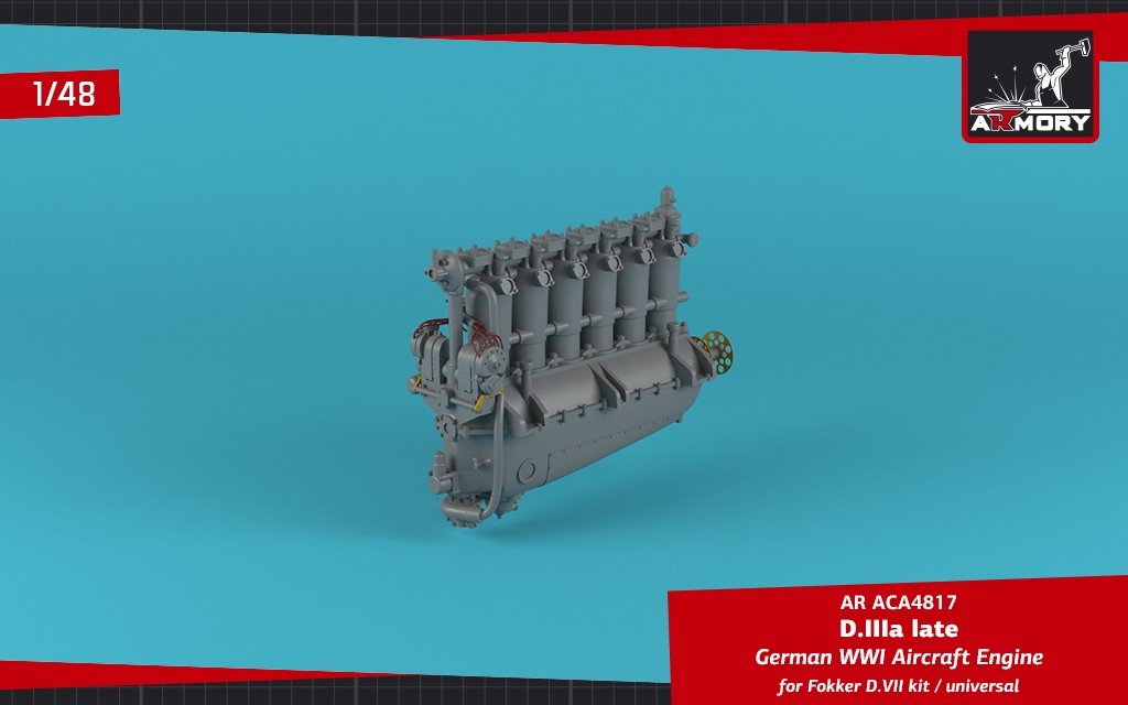 Armory Models ACA4817 Moteur d&amp;#39;avion allemand de la Première Guerre mondiale mod. D.IIIa 1/48 – image 6