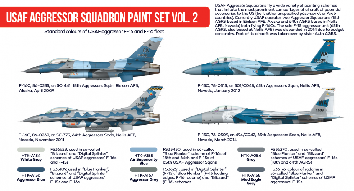 Hataka HTK-AS30 USAF Aggressor Squadron paint set vol. 2 (6x17ml) – immagine 2