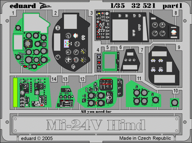 Eduard 32521 Mi-24V Hind interior 1/35 TRUMPETER – immagine 3
