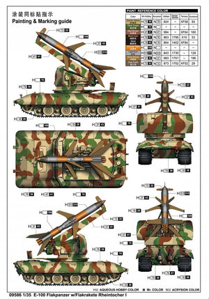 Trumpeter 09586 E-100 Flakpanzer w/Flakrakete Rheintocher I 1/35 – imagen 4