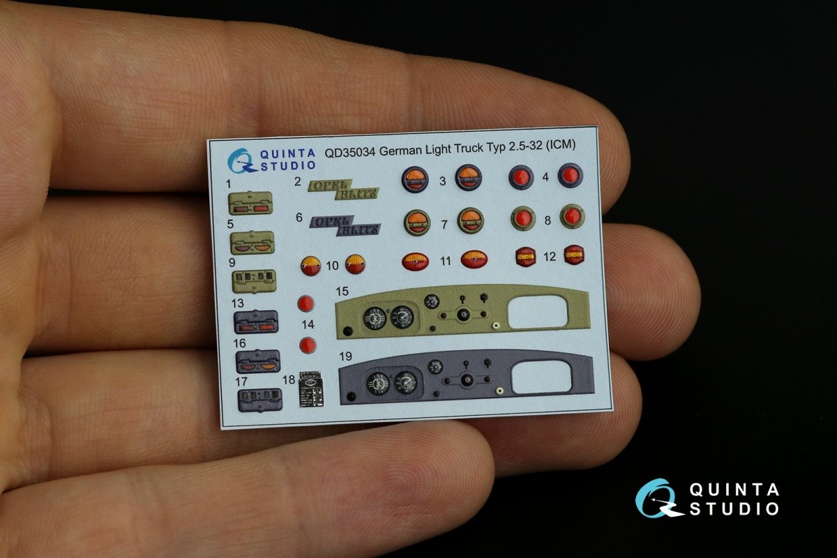 Quinta Studio QD35034 Opel Blitz 3D-Printed &amp;amp; coloured Interior on decal paper (ICM) 1/35 – imagen 8