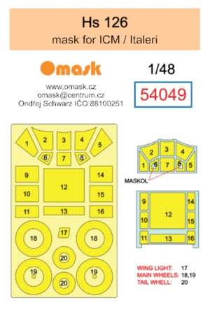 Omask 54049 Hs 126 mask (for ICM / Italeri) 1/48 – imagen 2