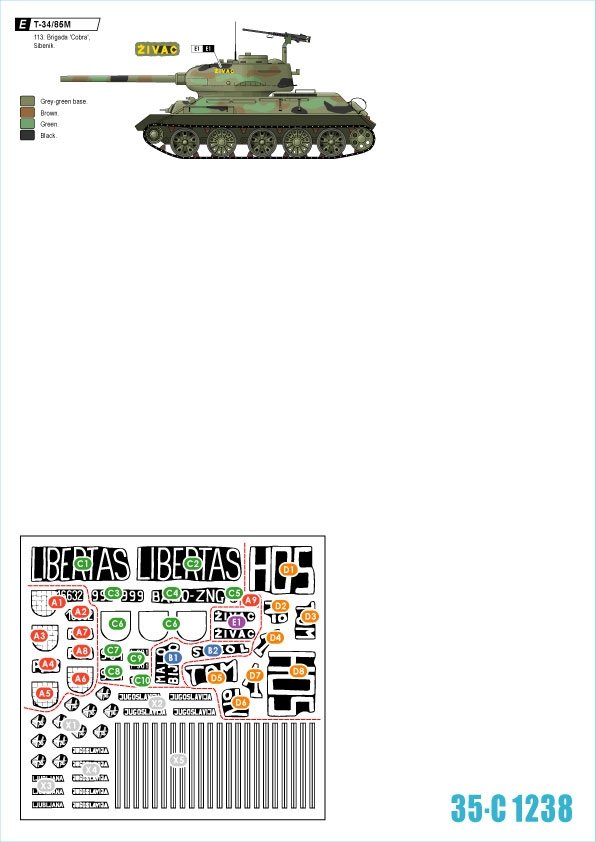 Star Decals 35-C1238 Domovinski Rat / Homeland War 1991-95. T-34/85M 1/35 – imagen 2