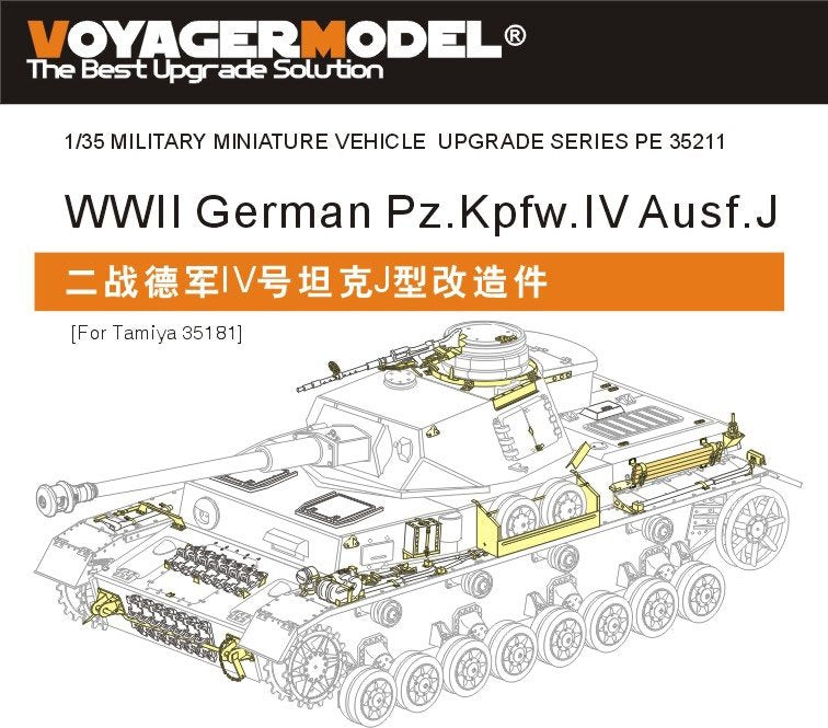 Voyager modèle PE35211 WWII allemand Pz.Kpfw.IV Ausf.J pour TAMIYA 35181 1/35