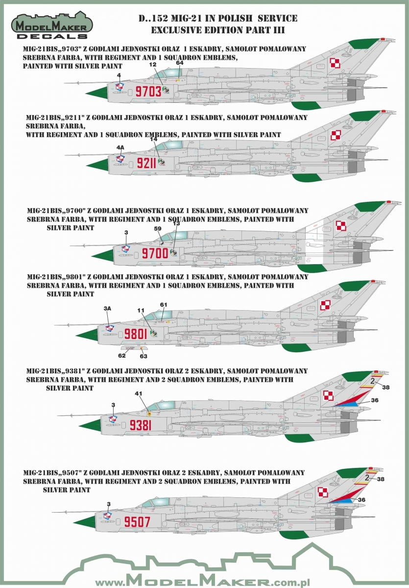 ModelMaker Decals D48152 MiG-21 in Polish service exclusive edition part III 1/48 – imagen 4
