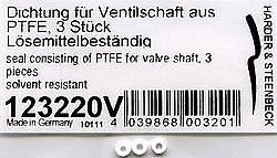 Harder &amp;amp; Steenbeck 123220V Uszczelka teflonowa trzpienia zaworka H&amp;amp;S + Hansa 3szt