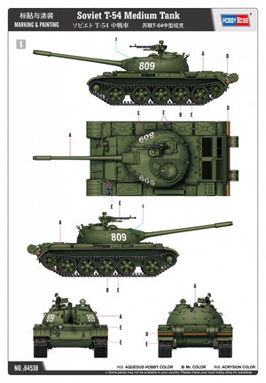 Hobby Boss 84538 Soviet T-54 Medium Tank 1/35 – imagen 3
