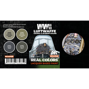 AK Interactive RCS106 WWII Luftwaffe Cockpit &amp;amp; Interior Colors 4x17ml – Bild 2