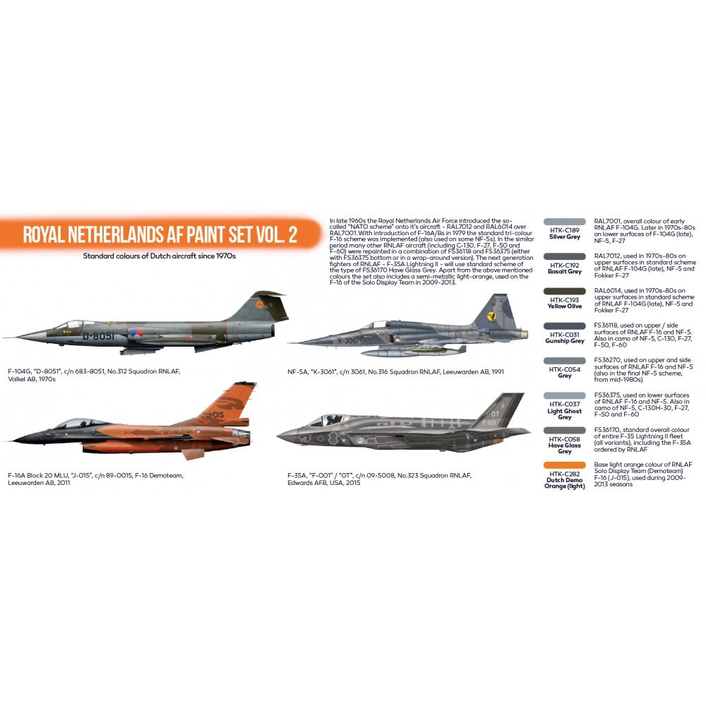 Hataka HTK-CS82 Royal Netherlands AF paint set vol. 2 (8x17ml) – imagen 3