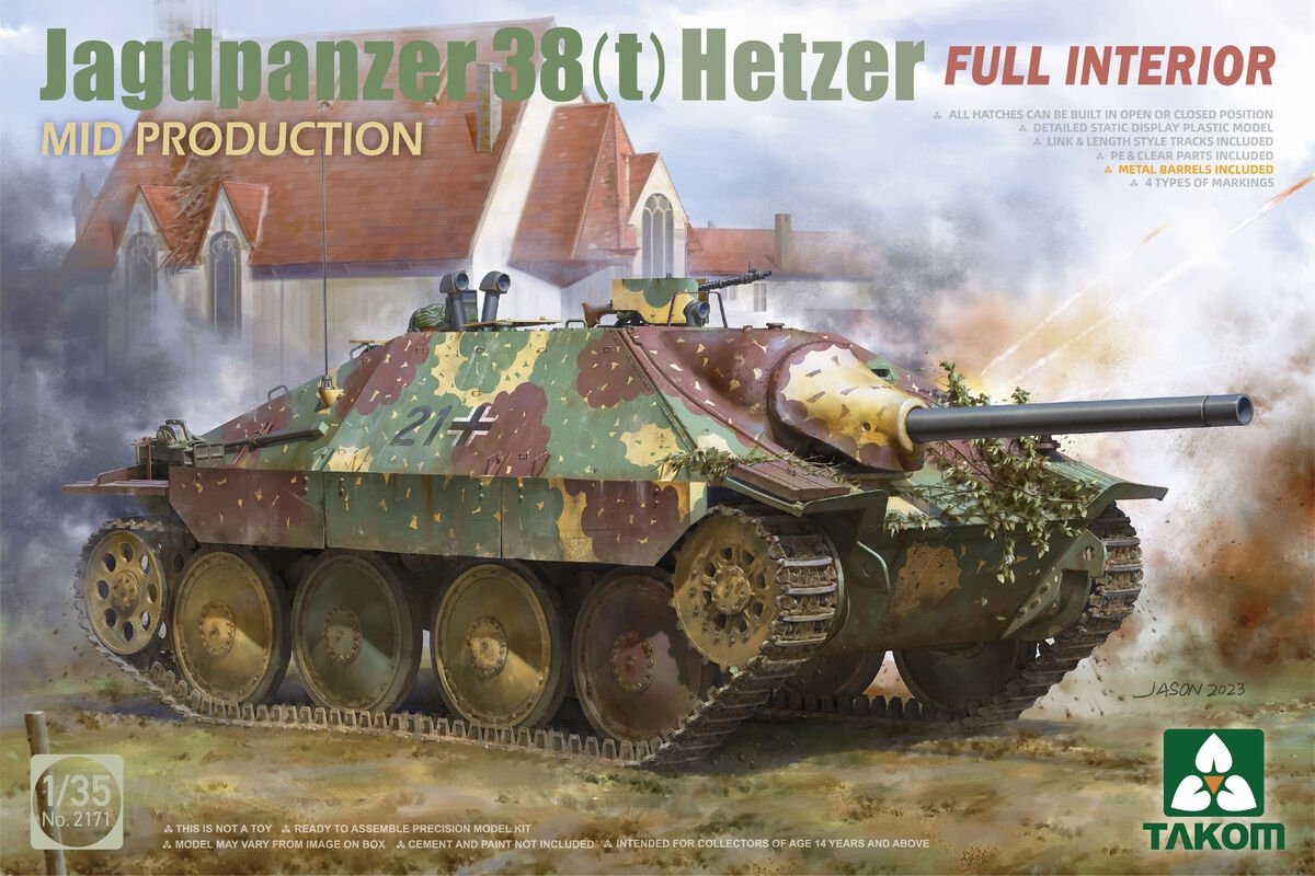 Takom 2171 Jagdpanzer 38(t) Hetzer Mid Production Intérieur complet 1/35