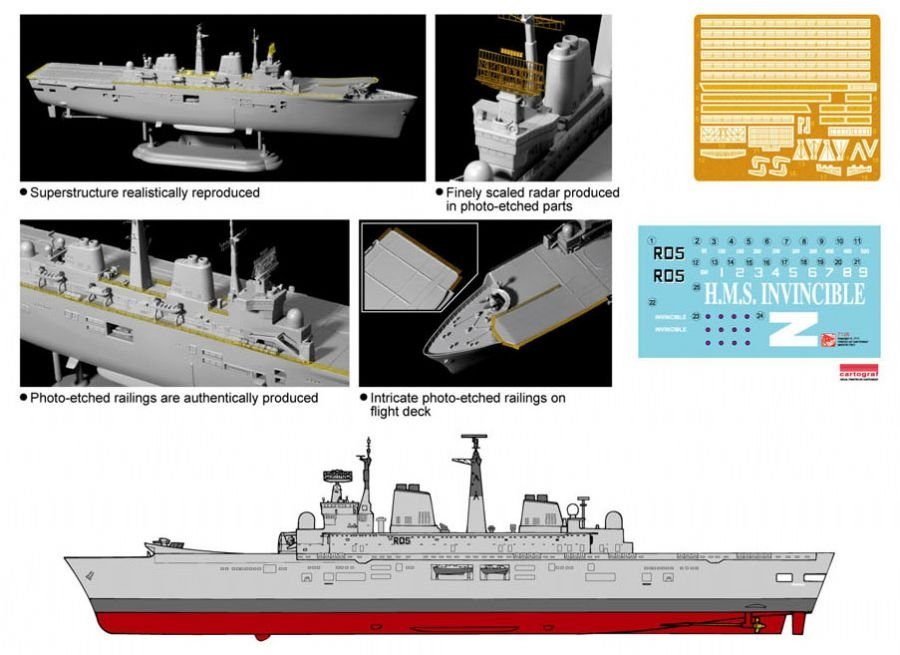 Dragon 7128 HMS Invincible Porte-avions léger (30e anniversaire de la guerre des Malouines) 1/700 – image 2