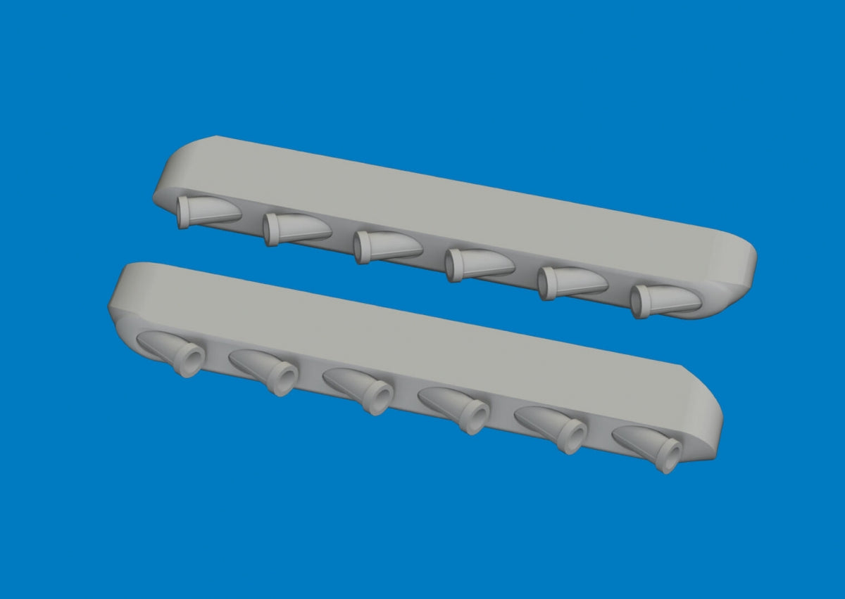 Eduard 672444 P-51D exhaust stacks w/ fairing PRINT for ARMA HOBBY 1/72
