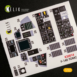 KELIK K32014 F-14D SUPER TOMCAT - INTERIOR 3D DECAL FOR TRUMPETER KIT 1/32 – Bild 2