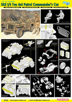 Dragon 6724 SAS 1/4 Ton 4x4 Patrol Commander&amp;#39;s Car 1/35 – immagine 2