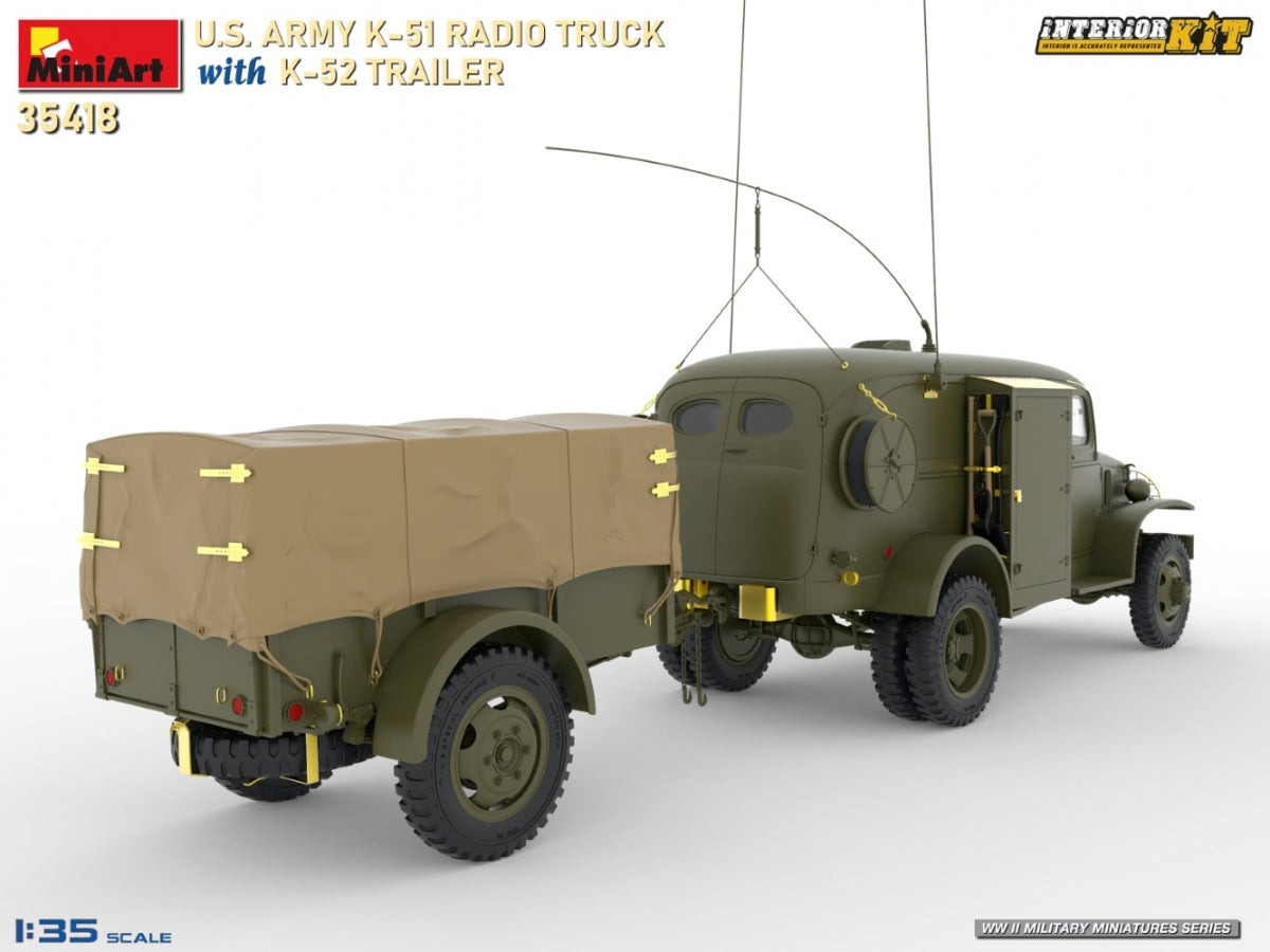 MiniArt 35418 Camion radio K-51 de l&amp;#39;armée américaine avec remorque K-52. Kit intérieur 1/35 – image 4