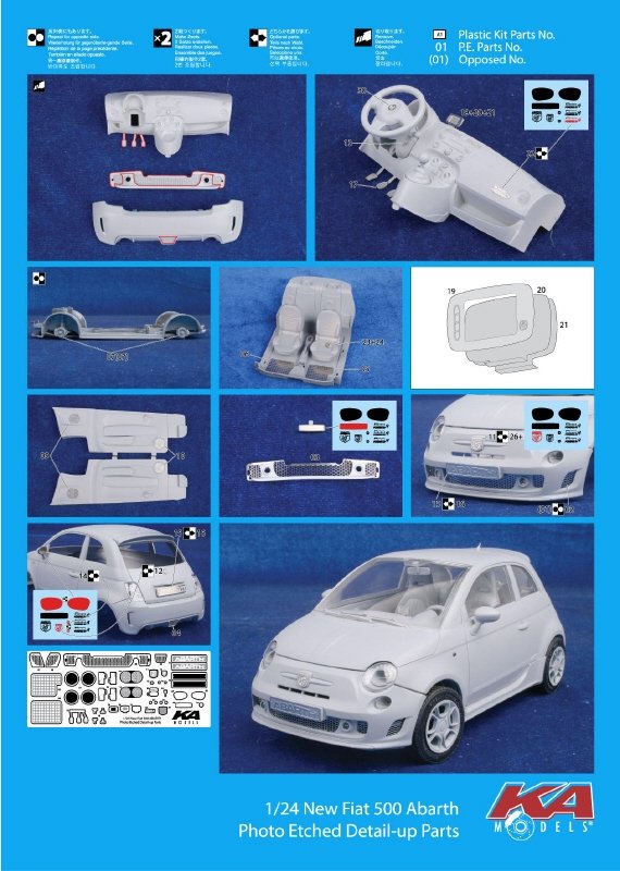 KA Models KE-24045 FIAT500 DETAIL-UP ETCHED PART 1/24 – zdjęcie 3