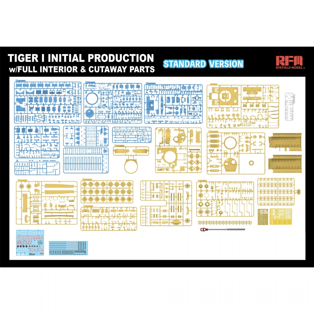 Maquette Rye Field Model 5130 Tiger I, production initiale début 1943, intérieur complet, version standard, échelle 1/35 – image 4