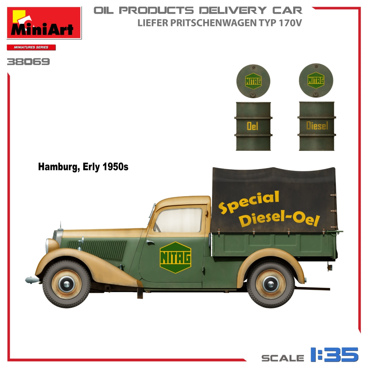 MiniArt 38069 OIL PRODUCTS DELIVERY CAR, LIEFER PRITSCHENWAGEN TYP 170V 1/35 – Bild 3