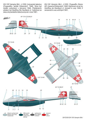 Special Hobby 72339 DH.100 Vampire Mk. I The First Jet Guardians of Neutrality 1/72 – immagine 5