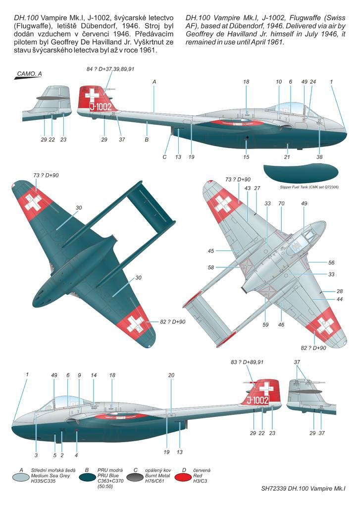 Special Hobby 72339 DH.100 Vampire Mk. I The First Jet Guardians of Neutrality 1/72 – immagine 5
