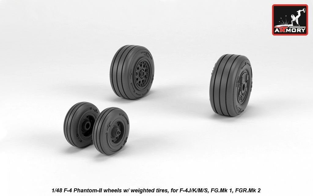 Armory Models AW48325 F-4 Phantom-II wheels w/ weighted tires, late 1/48 – Bild 3