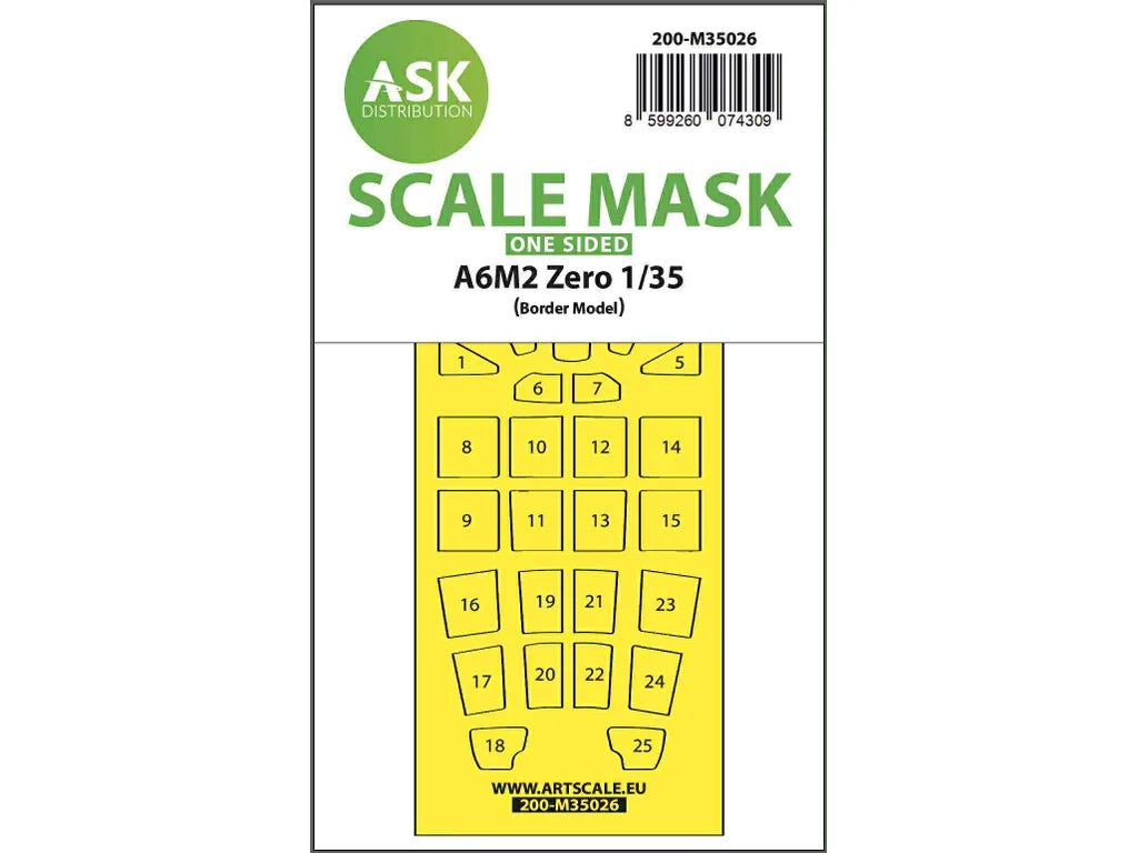 Art Scale Kit M35026 A6M2 Zero One-Sided Painting Mask for Border Model 1/35