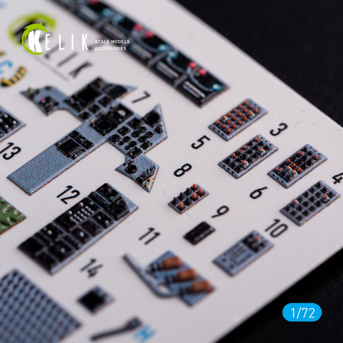 KELIK K72091 F-15C - interior 3D decals for FineMolds kit 1/72 – imagen 4