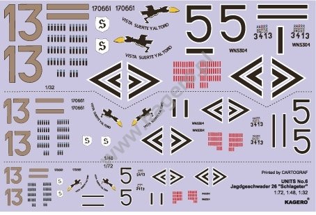 Kagero 97006 JG 26 Jagdeschwader &amp;quot;Schlagater&amp;quot;(decals) EN – imagen 5