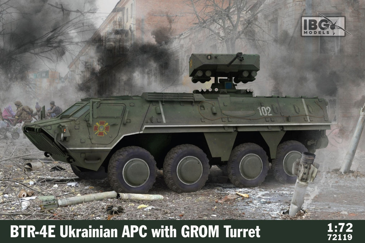 IBG 72119 BTR-4E Véhicule blindé de transport de troupes ukrainien avec tourelle GROM 1/72
