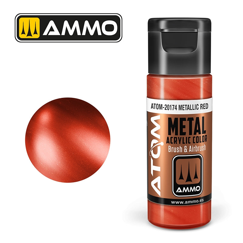 AMMO de Mig Jimenez 20174 ATOM METALLIC Rouge 20ml