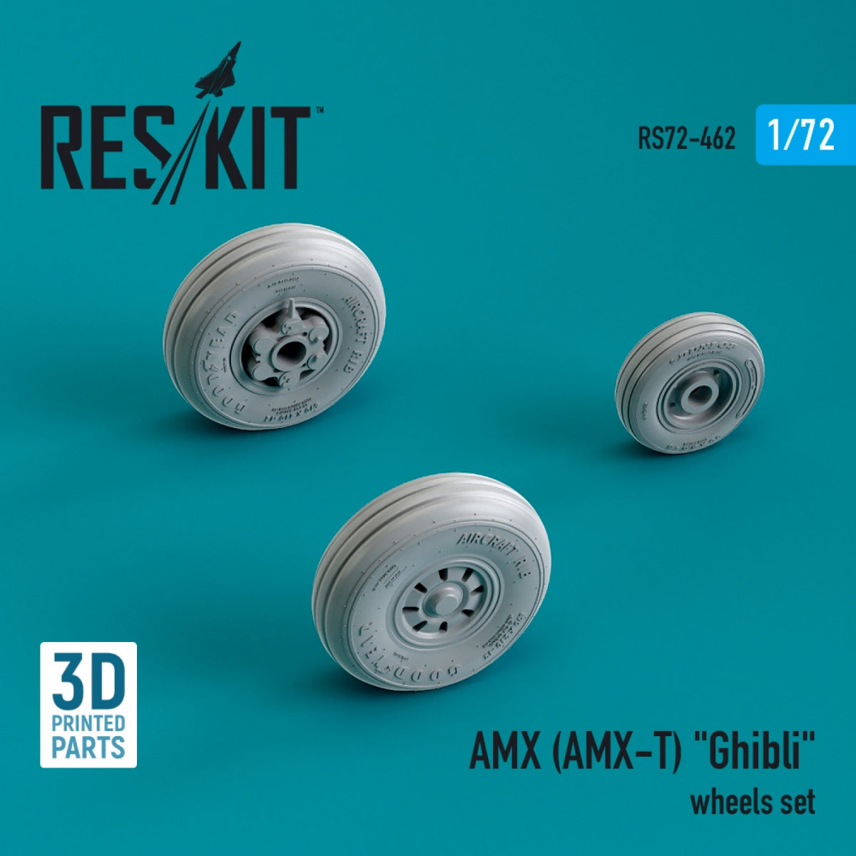RESKIT RS72-0462 AMX (AMX-T) &amp;quot;Ghibli&amp;quot; wheels set (3D Printed) 1/72