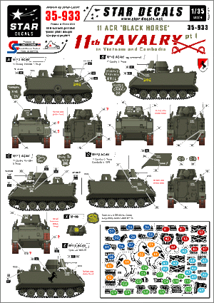 Star Decals 35-933 11th Cavalry in Vietnam and Cambodia 1 1/35