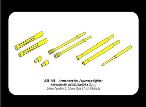 Aber A48 106 Armament for Japanese fighter Mitsubishi A6M5 Zero 1/48 – imagen 10