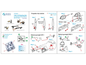 Quinta Studio QT48034 I-16 Detail set: Propeller hub ratchet, Venturi tube, PAK-1 gunsight, OP-1 gunsight (all kits) 1/48 – zdjęcie 11
